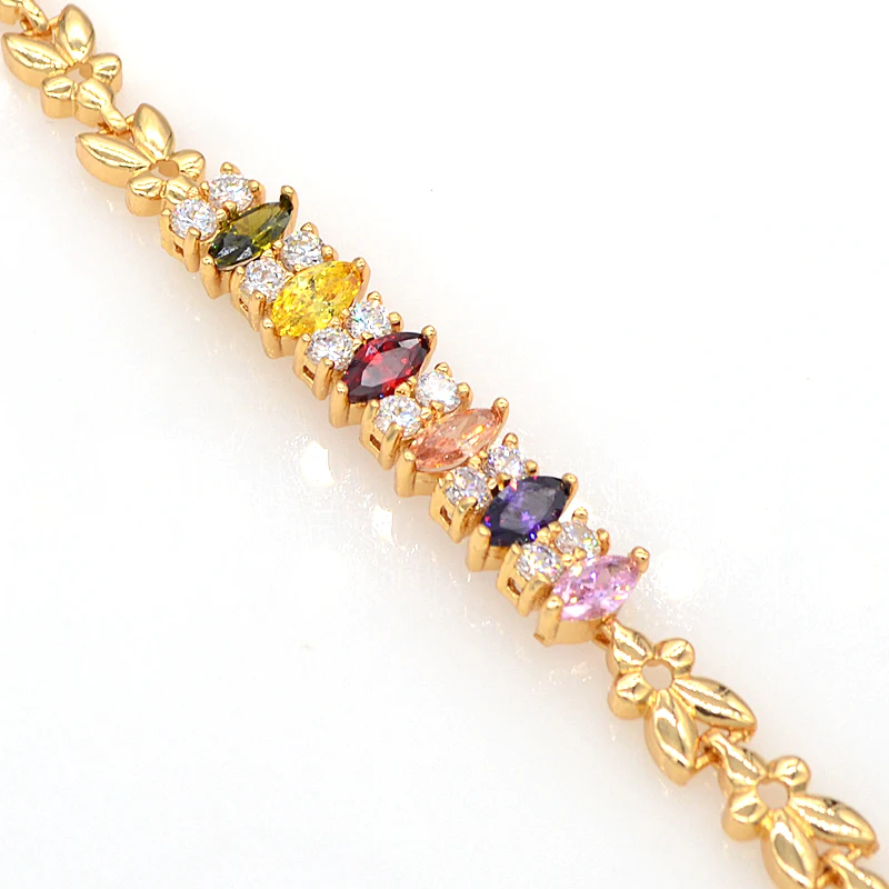 Модный женский золотой разноцветный ААА + кубический цирконий цветной яркий