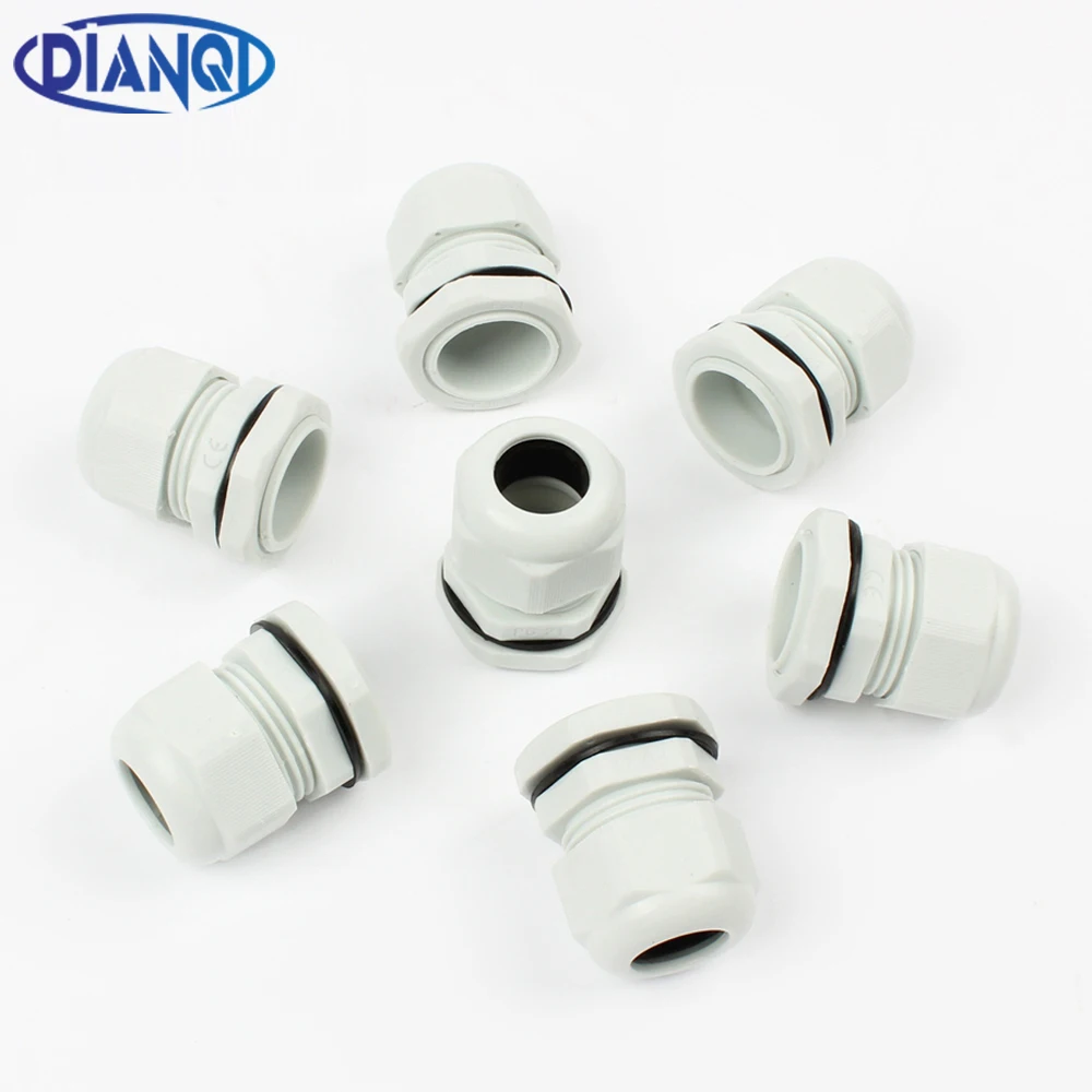 10pcs IP68 PG19 PG21 PG25 Wire Cable CE White Black Waterproof Nylon Plastic Gland Connector with Gasket | Обустройство дома