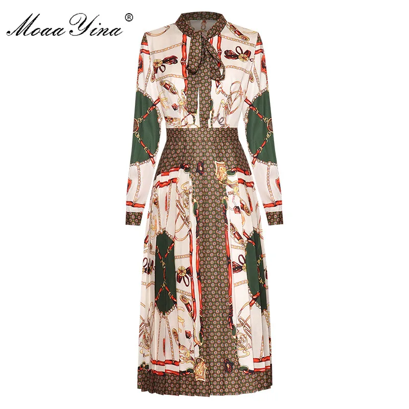 Модное дизайнерское платье MoaaYina на весну и осень женское с длинным рукавом