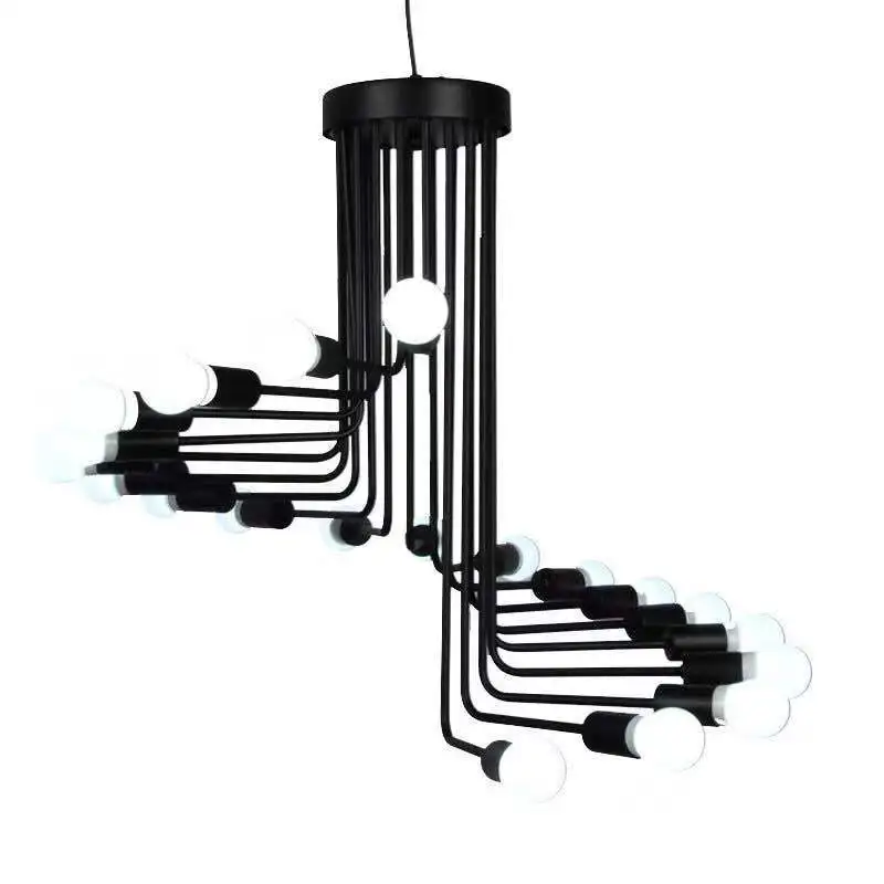 

modern iron black pendant lamp modern led chandelier nordic decoration home ventilador de techo living room decoration