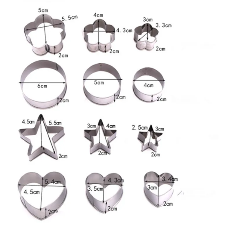3 шт./компл. резак для печенья в виде сердца и звездочек кухонные аксессуары