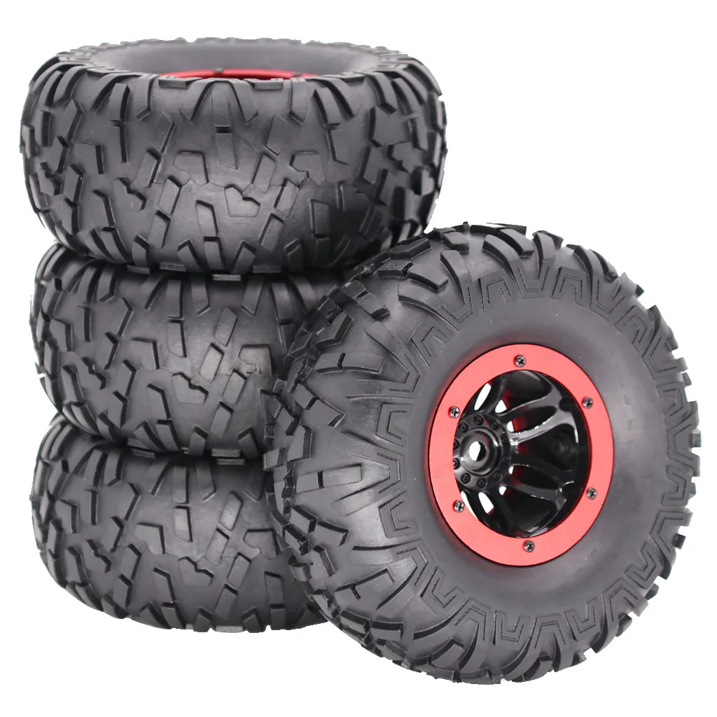

4PCS Inflatable Alloy Beadlock Wheel Tire 2.2 Inch For 1/10 TRX-4 90046 RC Car tools 2021