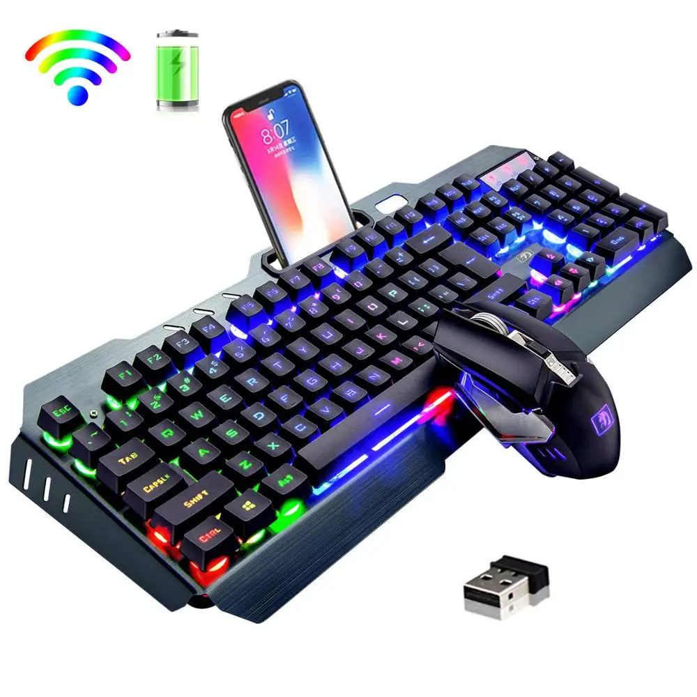 

FOR Wireless keyboard and Mouse Set Rainbow Backlight Floating Key Mechanical Feeling Ergonomic Gaming Keyboad and Mice Combo