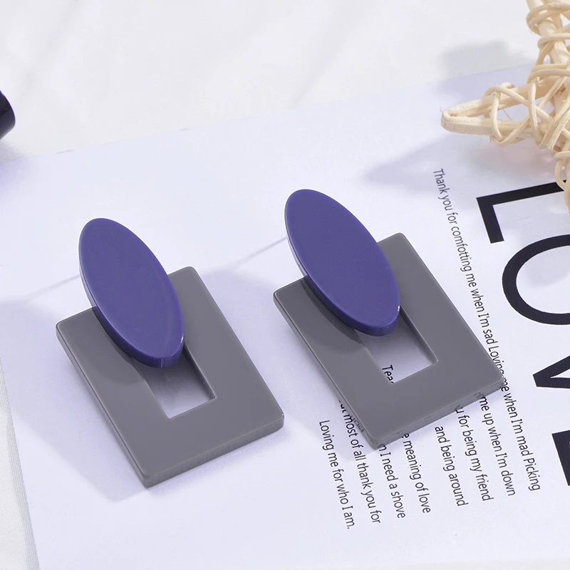 

New Style Fashion Big Resin Drop Earrings For Women 2019 New Acetic Acid Large Korea Square Earrings Trendy Geometric Jewelry #4