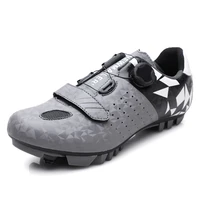 professional self locking cycling shoes mtb mirror leather upper mountain bike sneakers men outdoor non slip bicycle cleat shoes