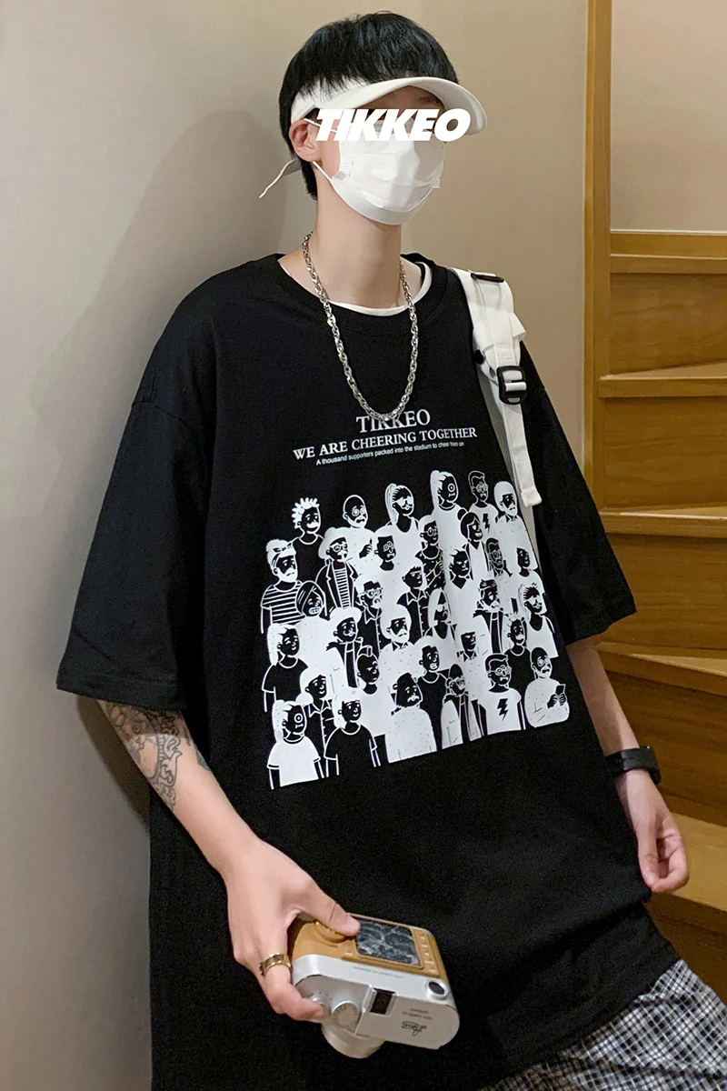 

Short Sleeve T-shirt Men's Summer Internet Hot Fashionable Casual Half Sleeve Ins Fried Street Loose T-shirt