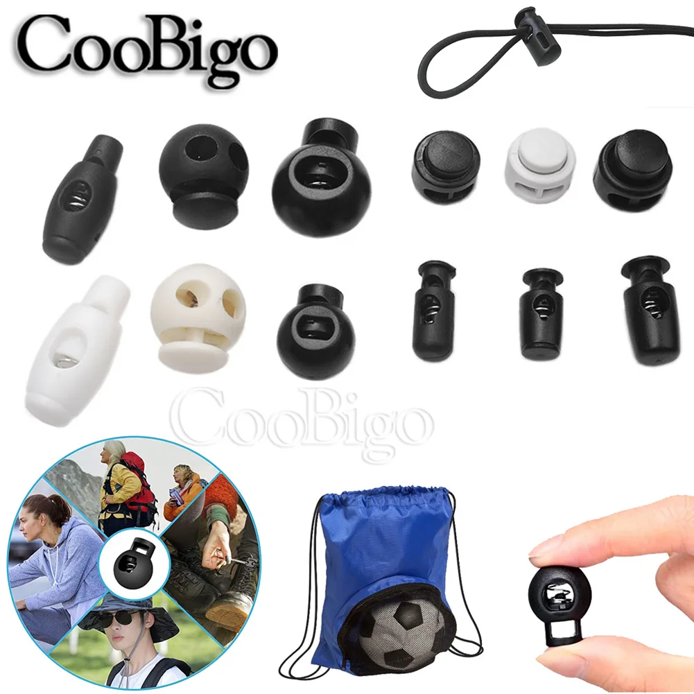 10 шт шнур замок пробкой пружина тумблер зажим Пластик черный рюкзак сделай сам на