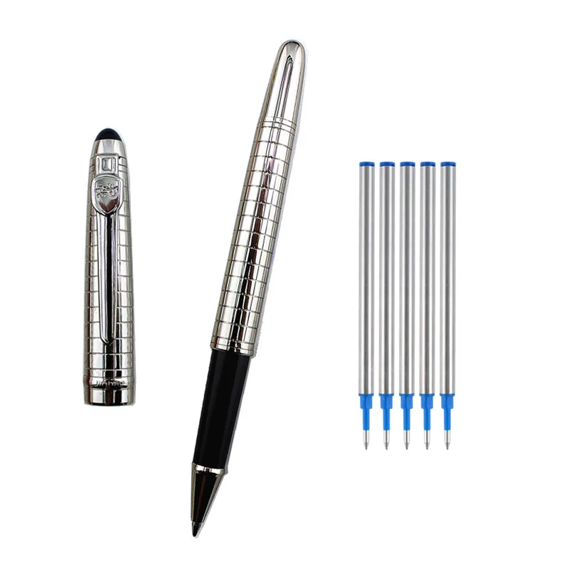 Металлическая шариковая ручка Jinhao из нержавеющей стали матовая черная офисные и