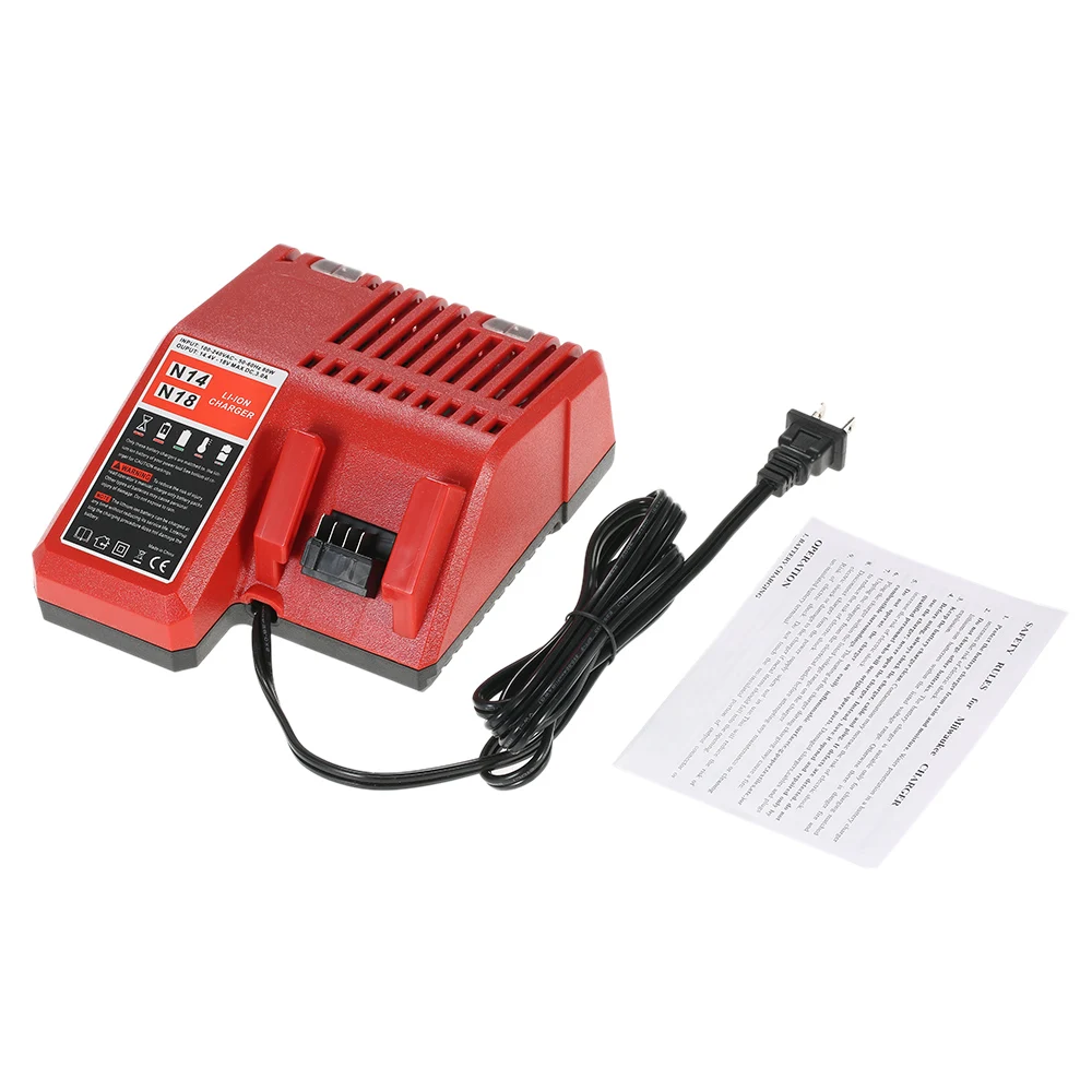 

New 18V US/EU Plug Power Tool Lithium Battery Charger Replacement for Milwaukee M18 Power Tool Accessories