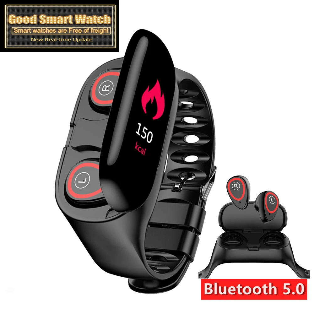 GSS M1 умные часы для женщин и мужчин с Bluetooth наушниками монитор артериального
