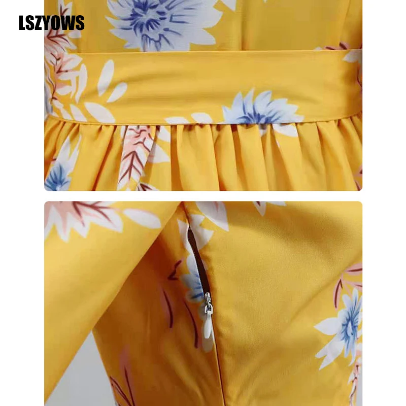 

Floral Printed Vintage Dress Women V-Neck Long Sleeve Boho Maxi Dress High Split Sexy Bandage Long Party Dresses Female Vestidos
