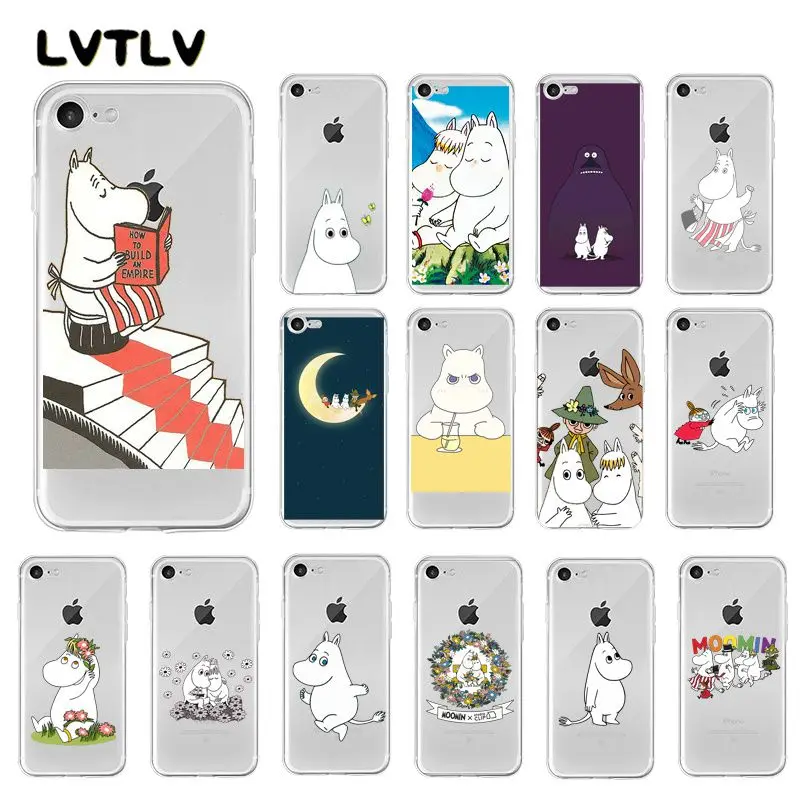 LVTLV мультфильм милый Муми Тролль Бегемот чехол для телефона iPhone 11 pro XS MAX 8 7 6 6S Plus X 5