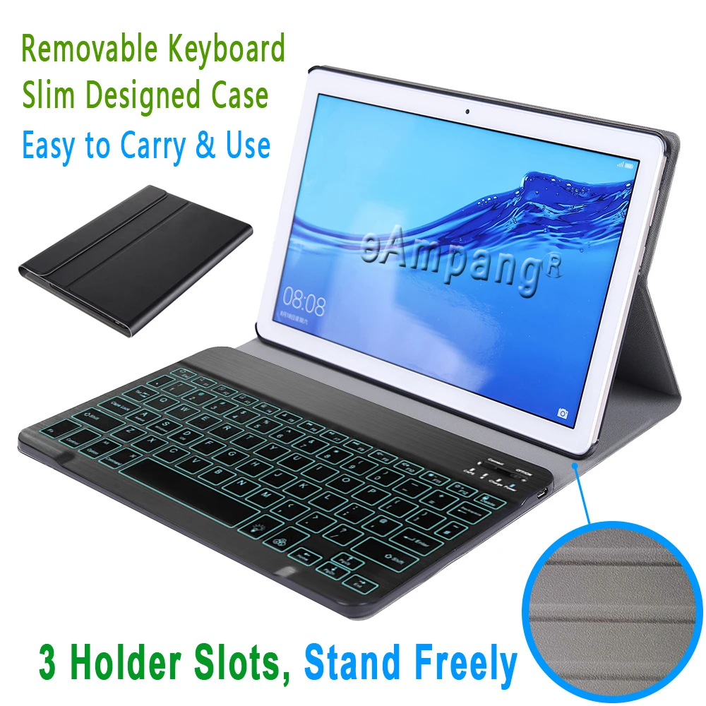 backlit backlit keyboard for huawei mediapad t5 10 10 1 keyboard case english russian arabic korean hebrew portuguese keyboard free global shipping