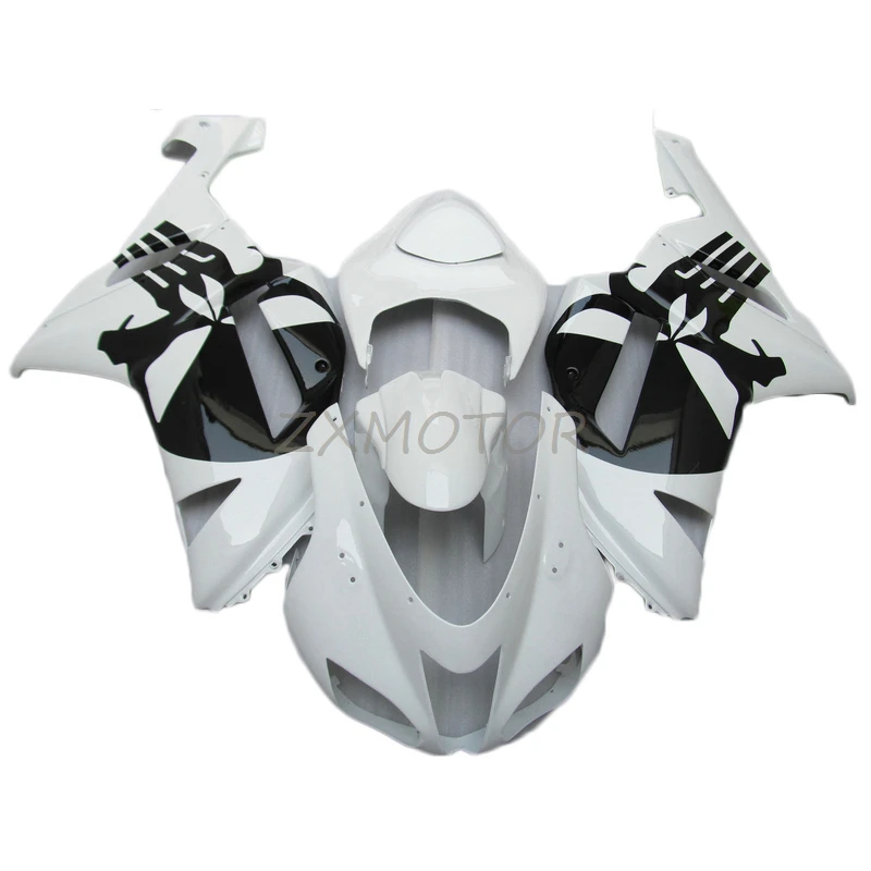 

Набор обтекателей для мотоцикла на заказ, набор обтекателей для 2007 2008 Kawasaki ZX6R, популярный черный и белый обтекатель zx6r 07 08 KL58