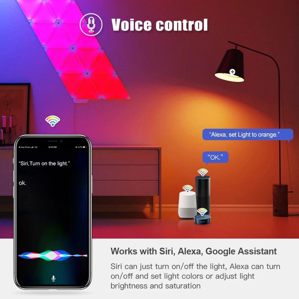 Приглушаемая умсветильник лампа 12 Вт E27 WiFi RGB + белый теплый Homekit Cozylife Alexa Google Assistant