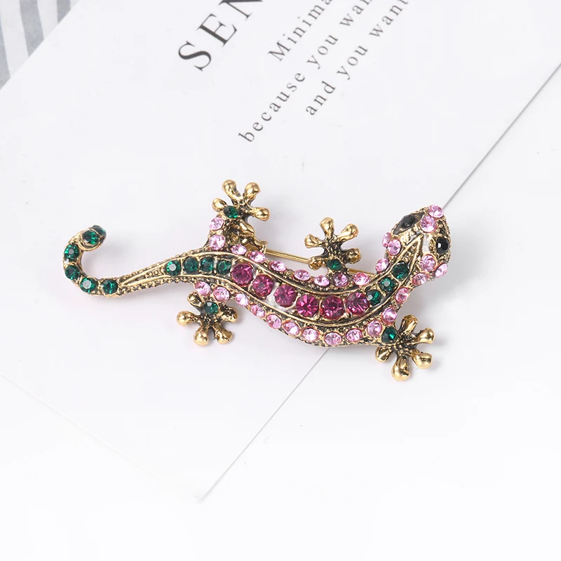 MIEG Фирменное Новое поступление цветные стразы броши в виде ящериц для женщин