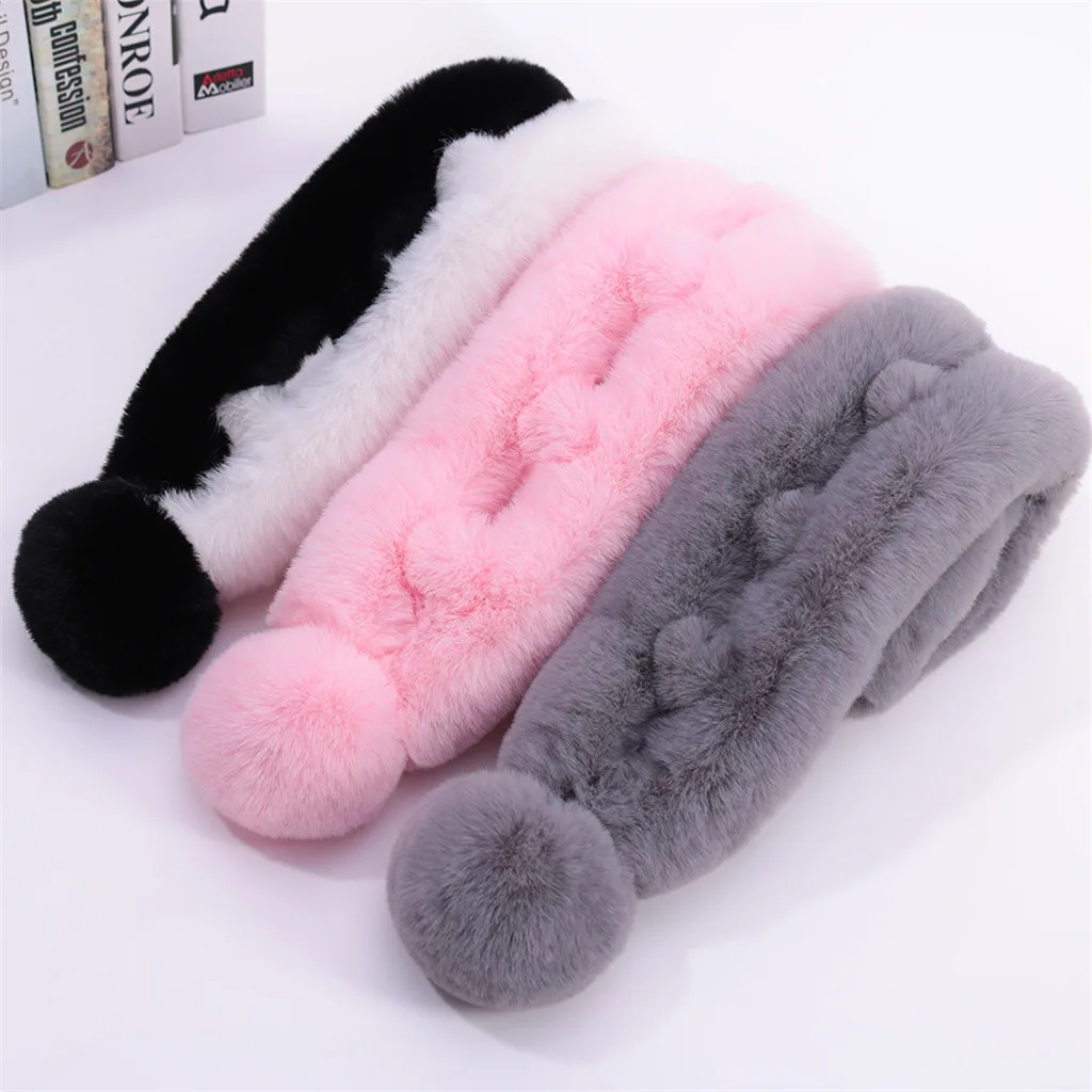 Женский зимний теплый шарф из искусственного меха 2019 утолщенные шарфы