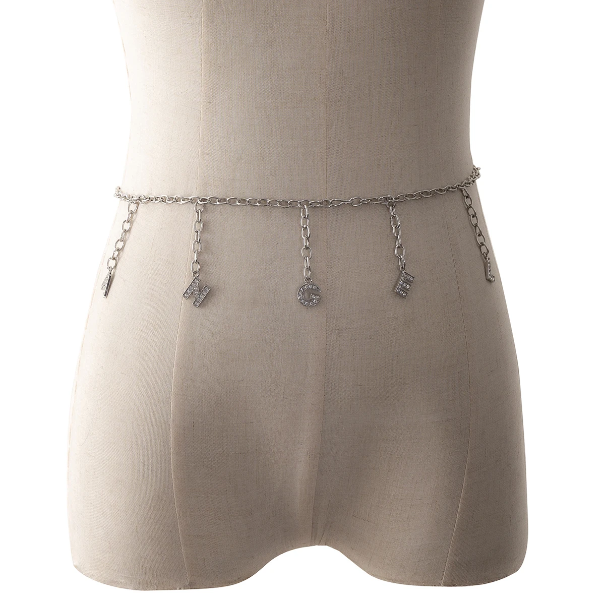 

Punk Luxury Silver Color Iron Waist Chain Fashion Geometric Angel Pendant Body Jewelry Women Girl Boho Belly Belt Chain Gifts