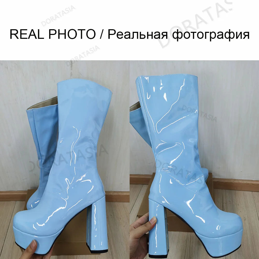 DORATASIA Big Size 43 Women Boots Colorful Platform Brand Luxury Trendy Sexy Designer High Heel Gothic Shoes | Обувь