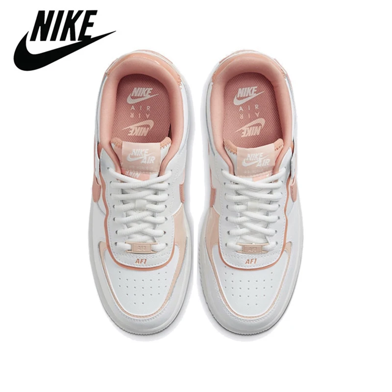 

Original NK Air Force 1 Shadow Women Skateboarding Shoes White Pink Coral Comfortable Platform Outdoor Sports Sneakers 36-40