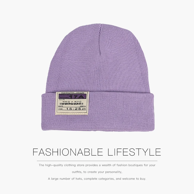 Осенне-зимняя шерстяная шапка женская Корейская версия дикая вязаная модная