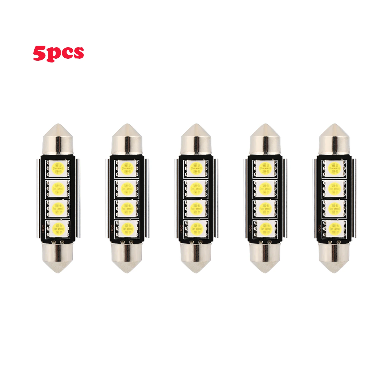 

5 шт. 3030 4-SMD светодиодная CAN-шина фестон 41 мм для автомобильной лампы Внутреннее освещение для чтения номерной знак лампа белая Canbus без ошибок