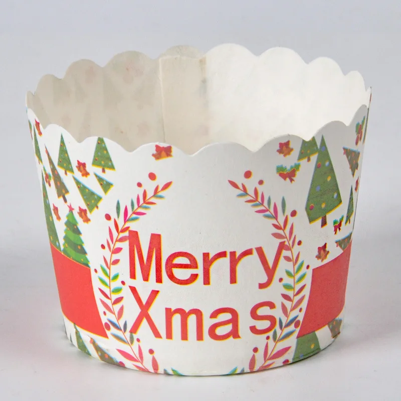 50Pcs/Lot Muffins Cup Paper Cupcake Christmas Wrappers Bakery Cups Cases Muffin Boxes DIY Cake Tools Kitchen Baking Supplies | Дом и сад