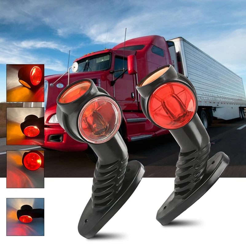 

2Pcs 24V LED Side Marker Light for Truck Trailer Caravan 3 Colour Lighting Outline Car Indicator Lamp