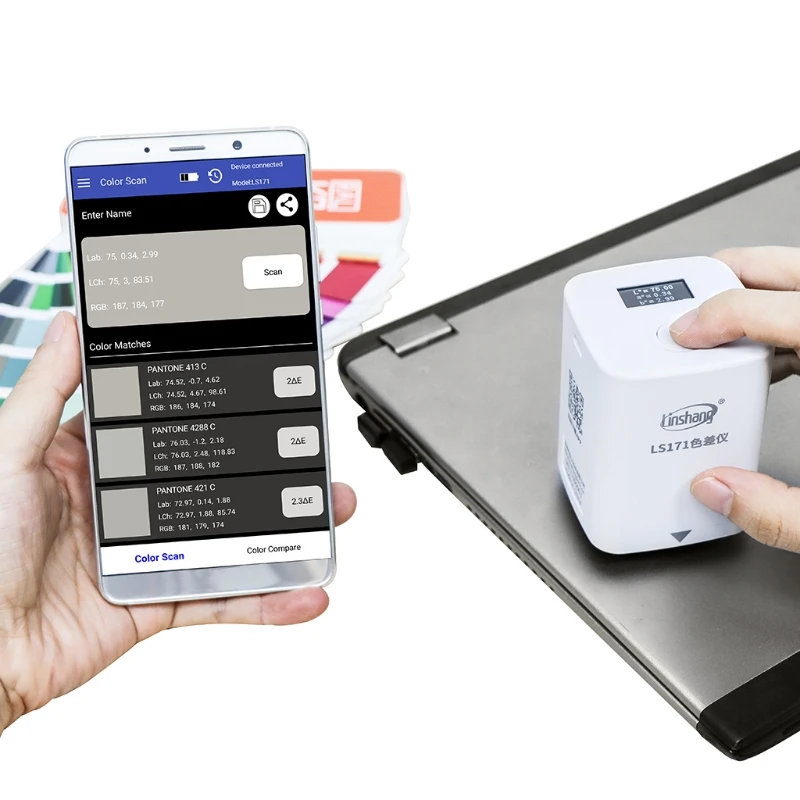 

Mobile Phone APP Portable Colorimeter Color analyzer Digital Precise LAB Color Meter Tester 8mm LS170