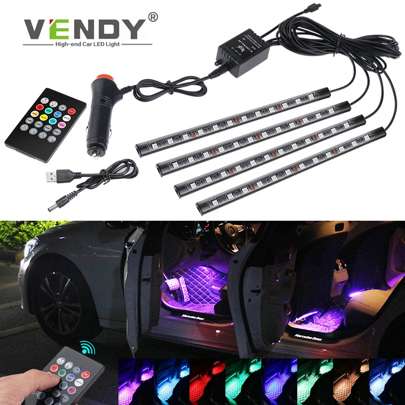 4 шт Автомобильный светодиодный RGB салона атмосфера полосы светильник для bmw e46 e90