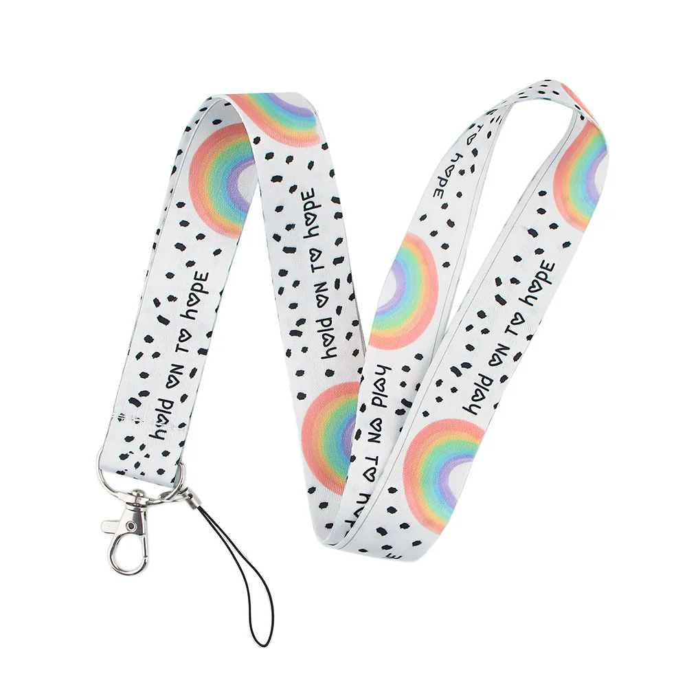 

Rainbow Neck Strap Keychain Lanyard For Keys Mobile Phone Straps ID Badge Holder Keycord Keyrings DIY Hang Rope Accessories