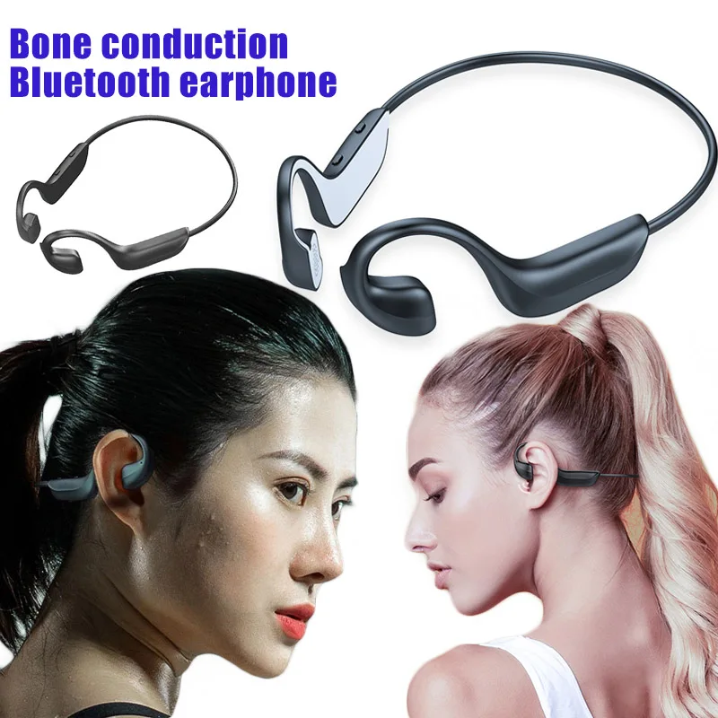 

Bone Conduction Bluetooth Wireless Headset Ear-mounted Stereo Sports Waterproof Bluetooth Earphones PUO88