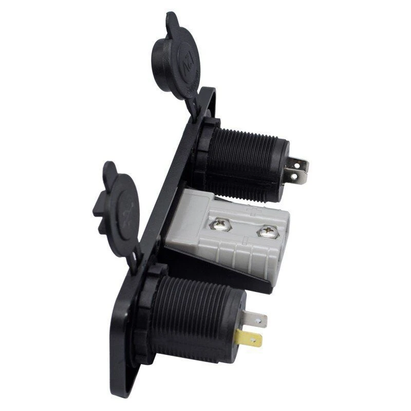 

Flush Mount Anderson Plug Socket Double USB Charger Socket W/C-Igarette Lighter Panel for Caravan Camper Boat Truck