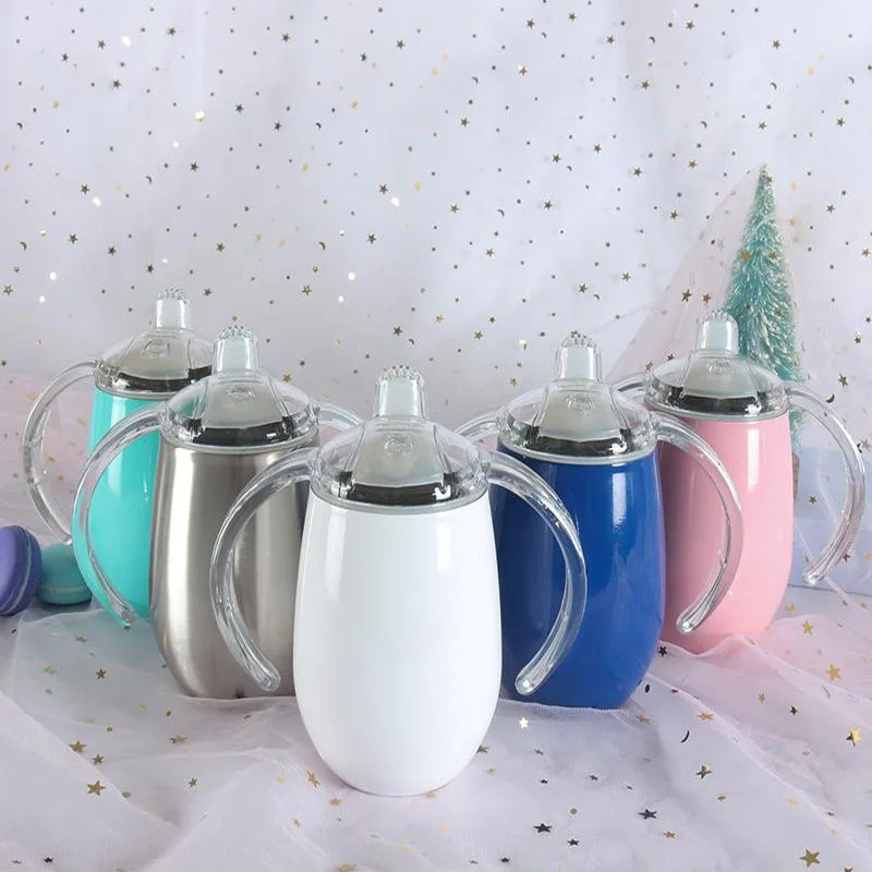 10 унций Sippy Cup детский стаканчик с ручкой изолированный термос из нержавеющей