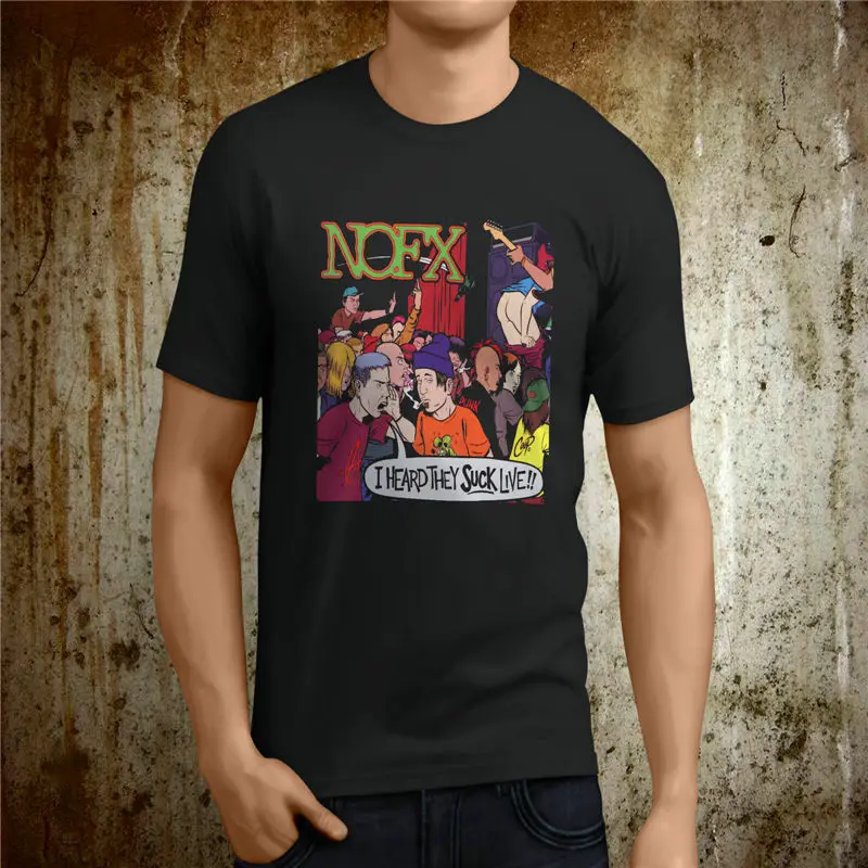 

T Shirt Design Printing Men'S Fashion 2017 O-Neck Own Christmas Popular Nofx Rock Band Black Short-Sleeve Tee Shirts