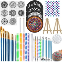45 pcs mandala dotting tools set stencil painting arts supplies tools kits including stencil templates mini easel
