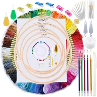 lmdz embroidery kit embroidery starter kit with embroidery floss embroidery hoops sewing pins cross stitch tool for embroidery