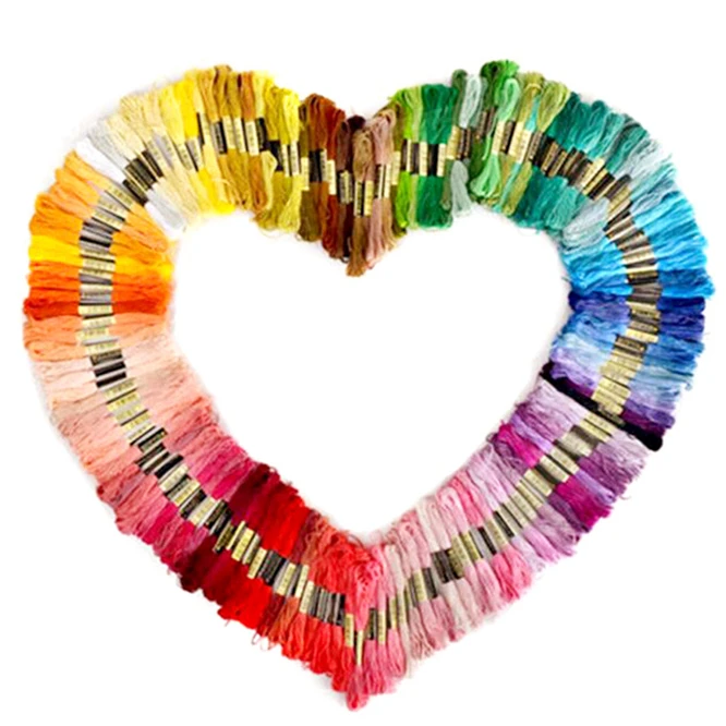 

1 pack 50 skeins coloured embroidery thread cotton cross needle craft sewing floss kit Embroidery thread 8 meters 6 shares