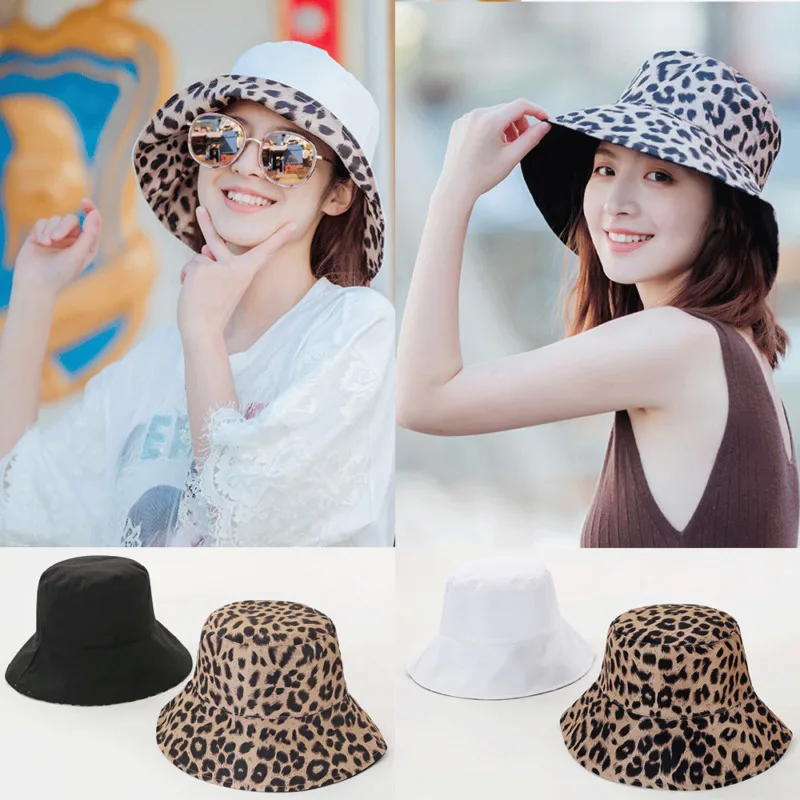 Модная зимняя мужская женская панама Двусторонняя носимая леопардовая набивная