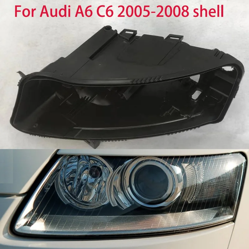 Налобный фонарь для Audi A6 C6 2005-2008 Пластиковый черный корпус налобный лампа заднего