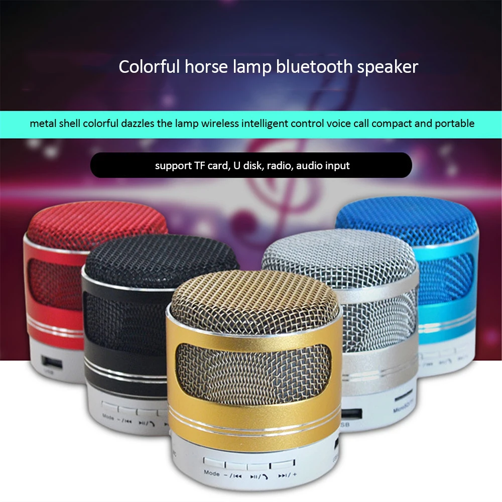 Мини Bluetooth динамик стерео звук Поддержка FM радио/TF карта красочный светильник портативный бас Bluetooth мини динамик
