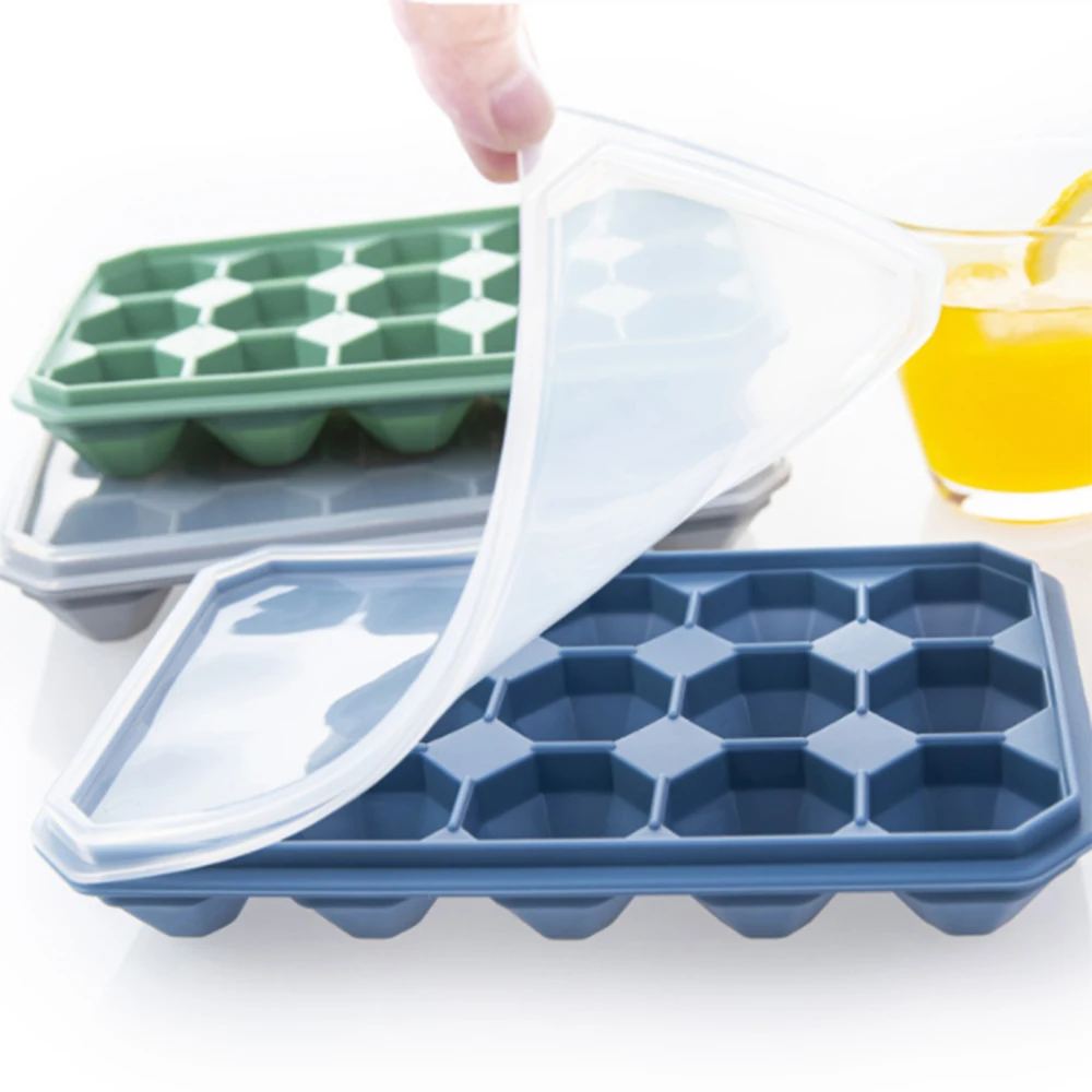 

Silicone Ice Cube Tray Mold Diamond Shape 15 Grids Ice Cream Maker Mould Fruit Cube Molds Candy Cake Pudding Chocolate Molds