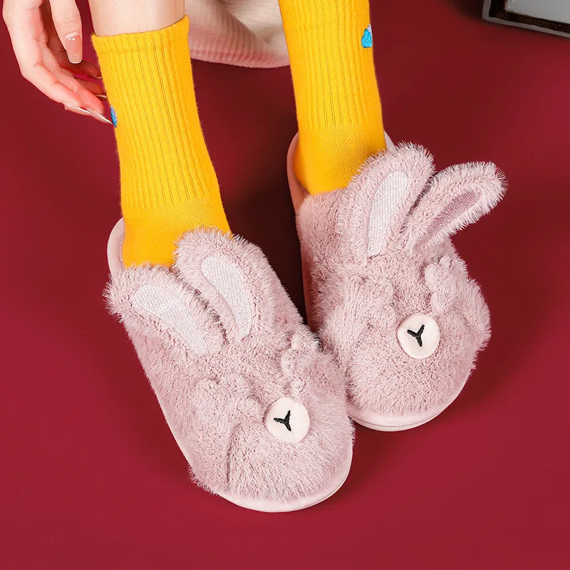 

Children's Carrots Rabbit Indoor Cotton Baby Warm Plush Slippers Boys And Girls Winter Cute Parent-child Casual Shoes Non-slip