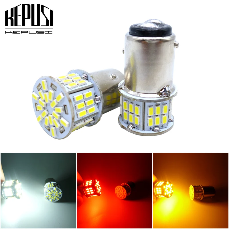 2x24V 1157 BAY15D Led P21/5W лампы 54SMD 3014 автомобильные задние стоп сигналы Стоп задний сигнал
