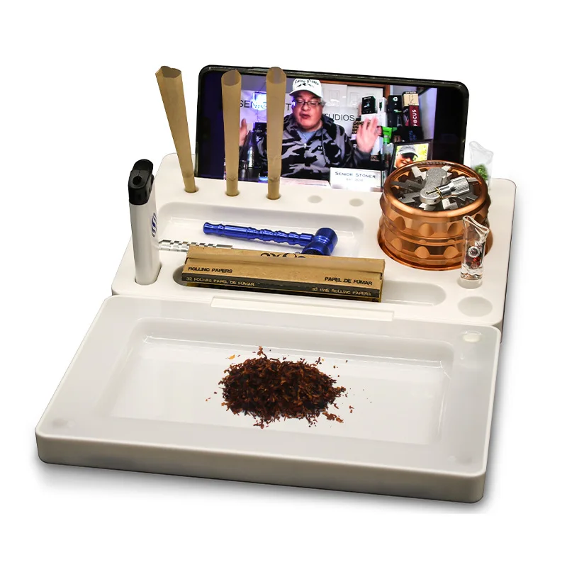 Multifunction Portable LED Tray for Smoking Tobacco Grinder Pipe Holder Pallet Rolling Tray Smoking Accessories