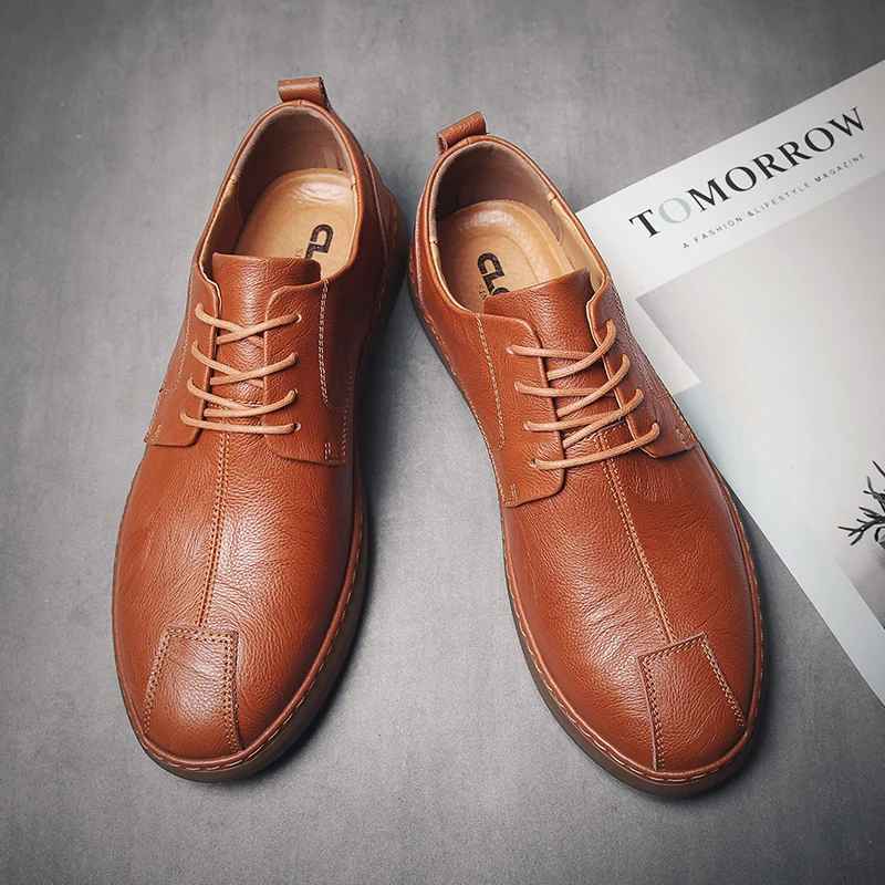 

2021 New Fashion Business Dress Men Shoes Classic Leather Lace-up Dress Shoes Men Oxfords Men's Formal Shoes Wedding shoes