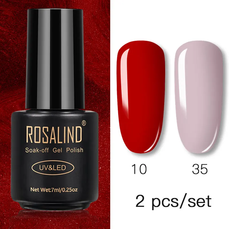 ROSALIND 2/4 шт набор гель-лаков чистый цветной Гель-лак для ногтей отмачиваемый УФ