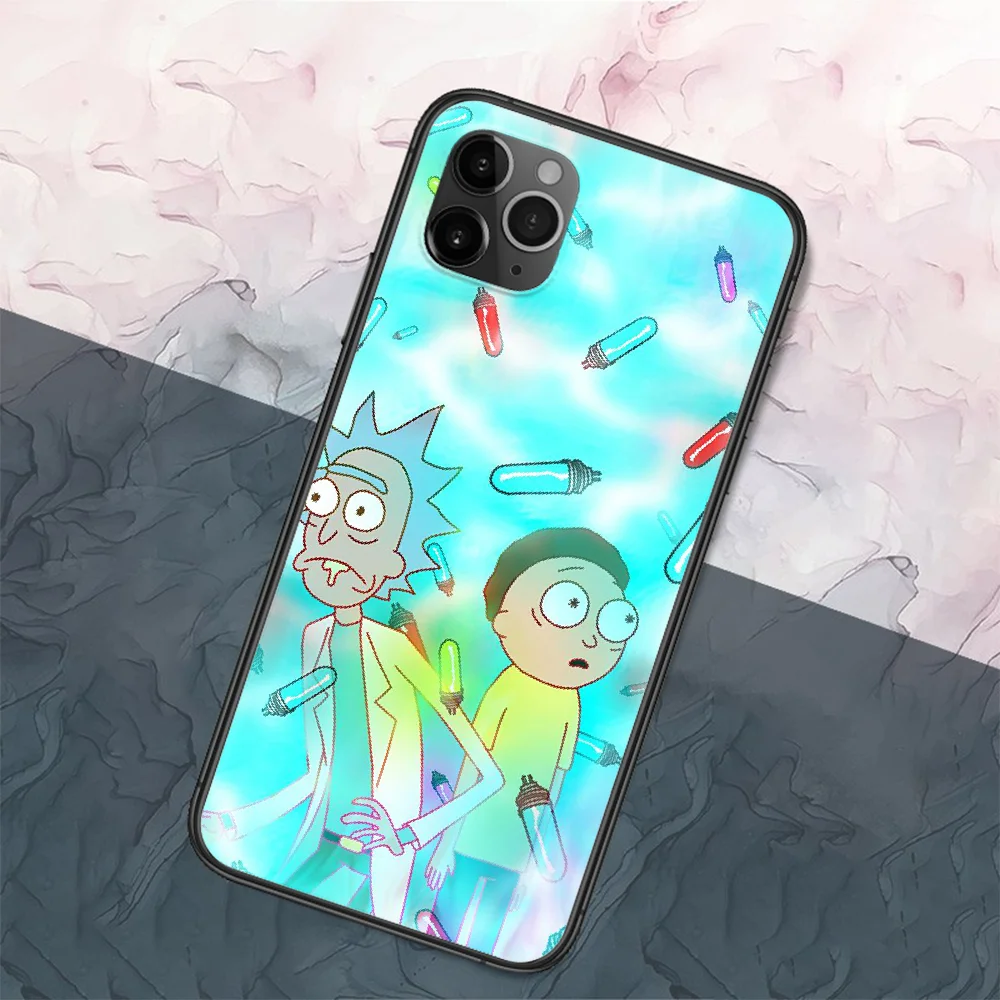 

Anime Rick Phone Case Cover Hull For iphone 5 5s se 2 6 6s 7 8 12 mini plus X XS XR 11 PRO MAX black painting shell pretty coque