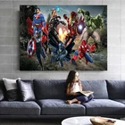 Картины на холсте с героями мультфильмов Мстители Марвел, плакаты с изображением Железного Человека-паука, настенные художественные картины для гостиной, домашний декор
