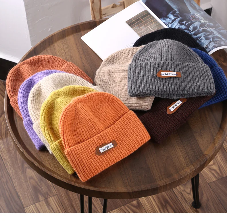 

KENSHELLEY Warm Curling Knitted Wool Hat Outdoor Women's And Men's Sports Leisure Street Couple Sweet Potato Cap